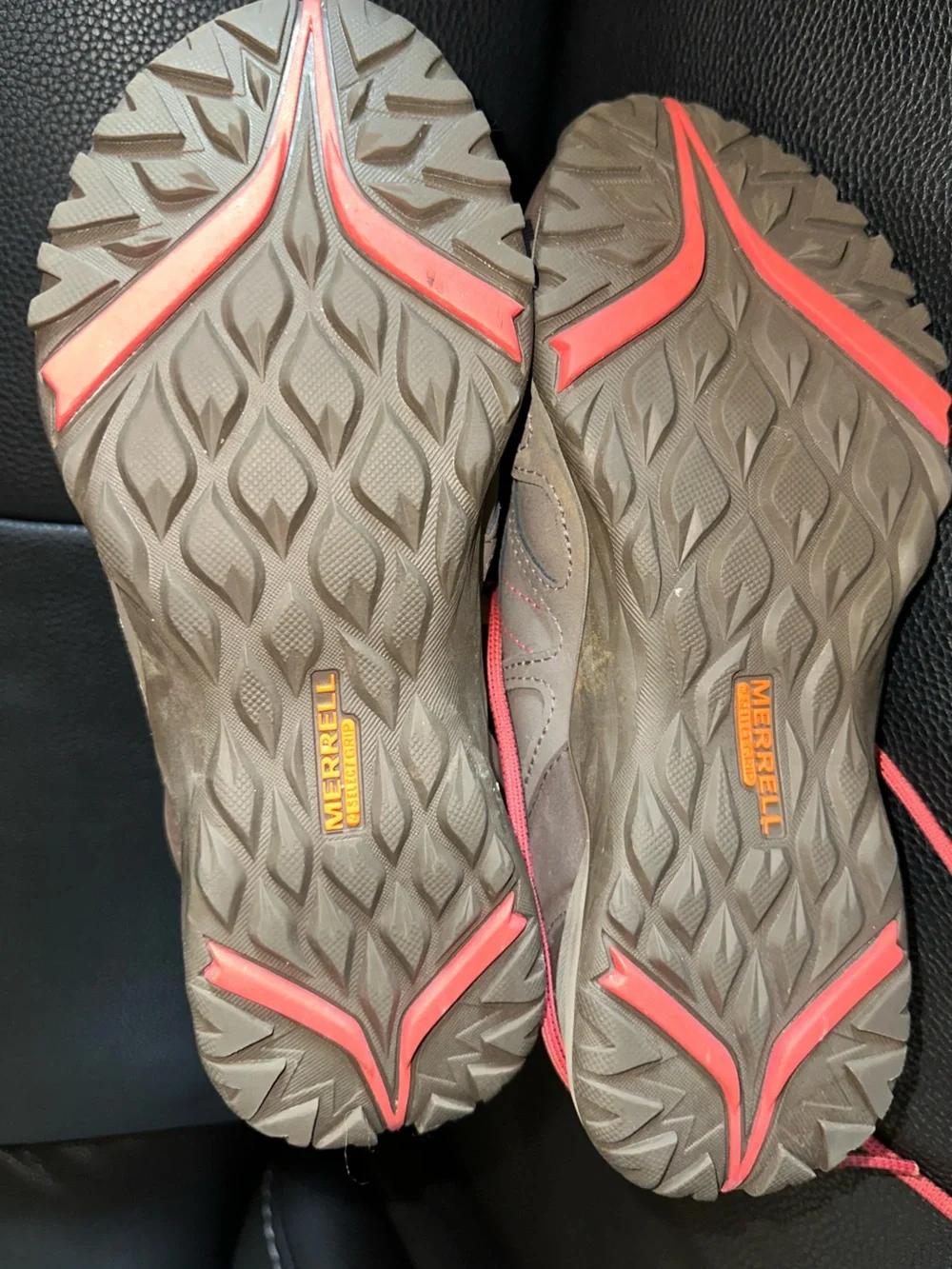 Merrell Women’s Taupe Hiking Boots with Pink Laces